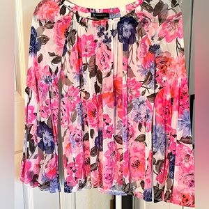 INC Sear Floral Blouse Womens size S Bell Sleeves